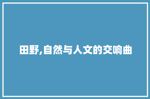 田野,自然与人文的交响曲