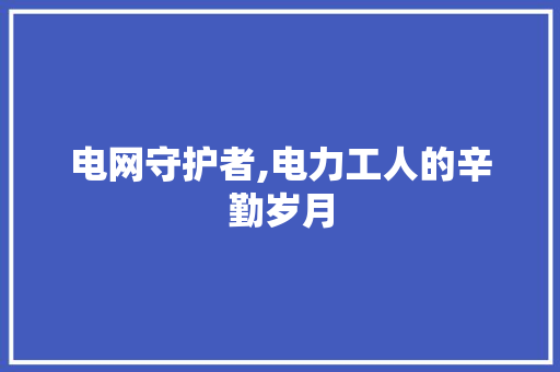 电网守护者,电力工人的辛勤岁月