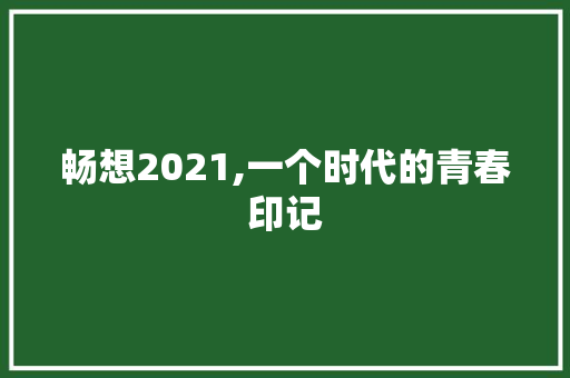 畅想2021,一个时代的青春印记