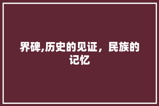 界碑,历史的见证，民族的记忆