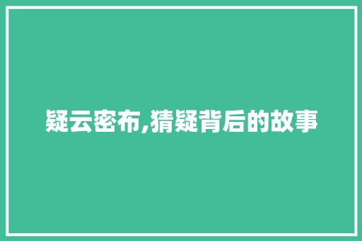 疑云密布,猜疑背后的故事