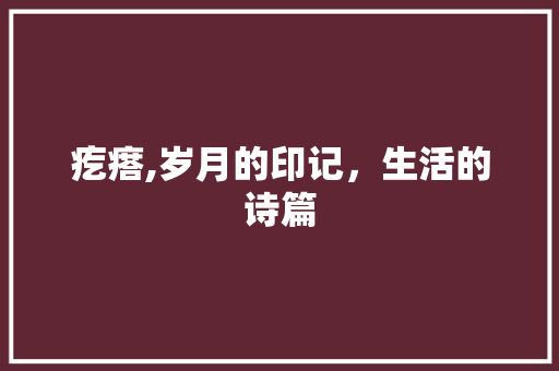 疙瘩,岁月的印记，生活的诗篇