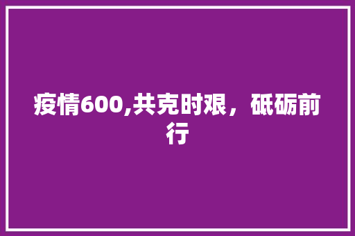 疫情600,共克时艰，砥砺前行