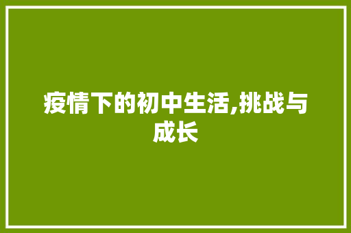 疫情下的初中生活,挑战与成长