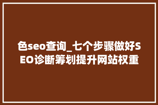 色seo查询_七个步骤做好SEO诊断筹划提升网站权重和流量 简历范文