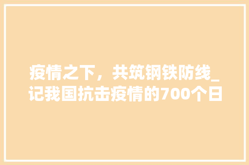 疫情之下，共筑钢铁防线_记我国抗击疫情的700个日夜