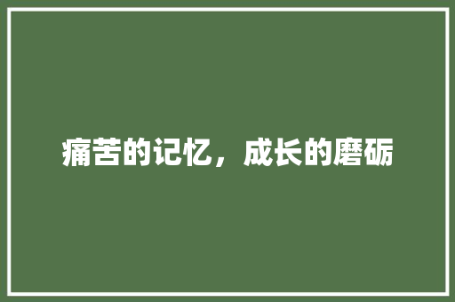 痛苦的记忆，成长的磨砺