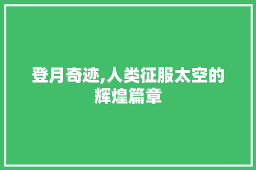 登月奇迹,人类征服太空的辉煌篇章 职场范文