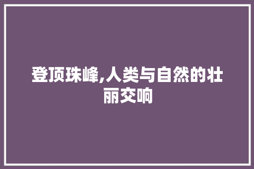 登顶珠峰,人类与自然的壮丽交响 申请书范文