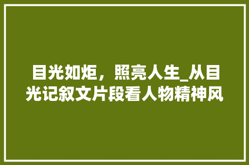 目光如炬，照亮人生_从目光记叙文片段看人物精神风貌