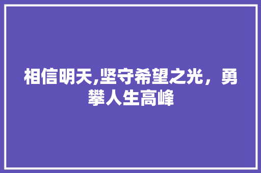 相信明天,坚守希望之光，勇攀人生高峰