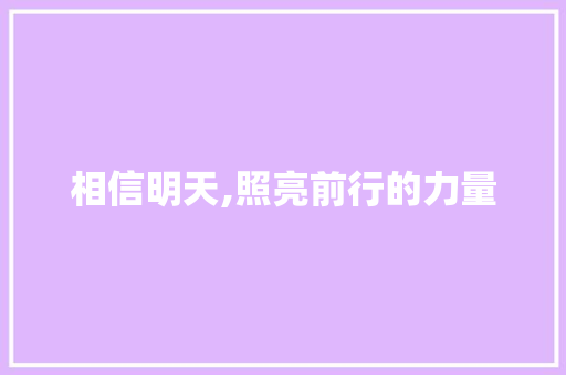 相信明天,照亮前行的力量