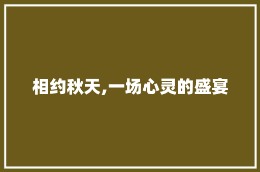 相约秋天,一场心灵的盛宴