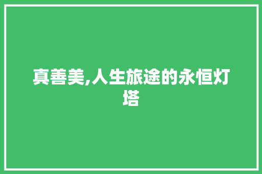 真善美,人生旅途的永恒灯塔