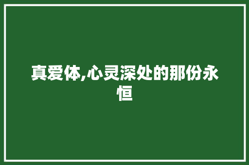 真爱体,心灵深处的那份永恒