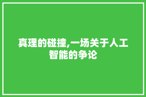 真理的碰撞,一场关于人工智能的争论