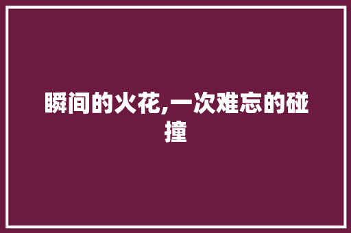 瞬间的火花,一次难忘的碰撞