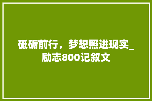 砥砺前行，梦想照进现实_励志800记叙文