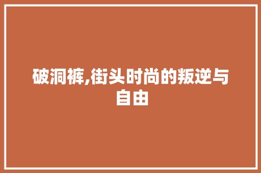 破洞裤,街头时尚的叛逆与自由