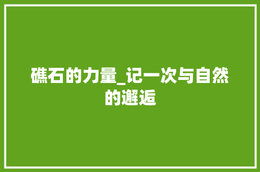 礁石的力量_记一次与自然的邂逅