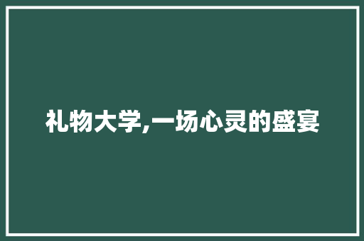 礼物大学,一场心灵的盛宴