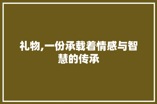 礼物,一份承载着情感与智慧的传承