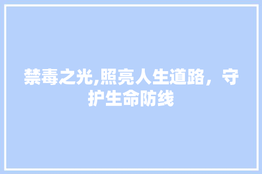 禁毒之光,照亮人生道路，守护生命防线