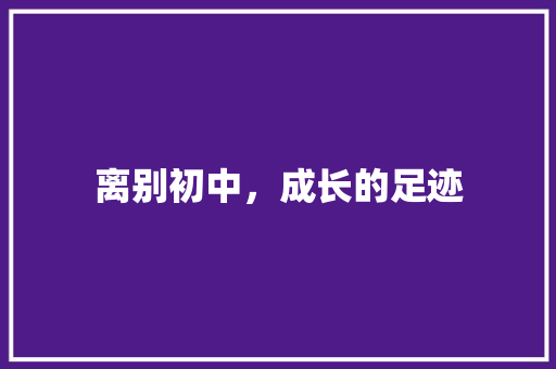 离别初中，成长的足迹