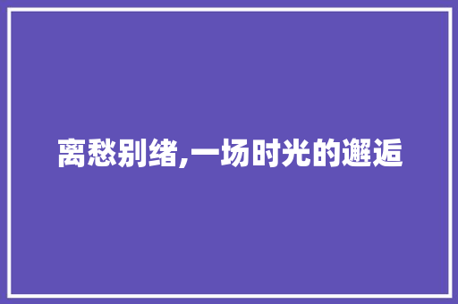 离愁别绪,一场时光的邂逅 商务邮件范文