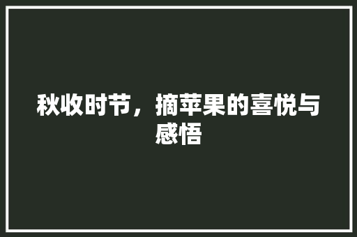 秋收时节，摘苹果的喜悦与感悟 报告范文