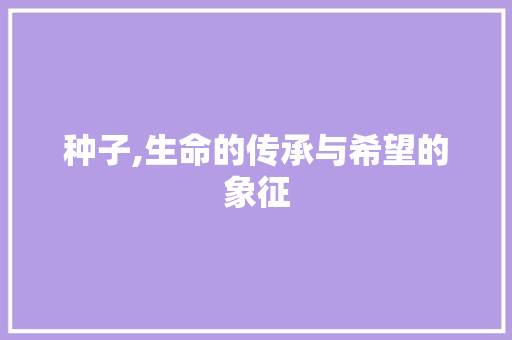 种子,生命的传承与希望的象征