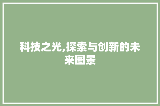 科技之光,探索与创新的未来图景