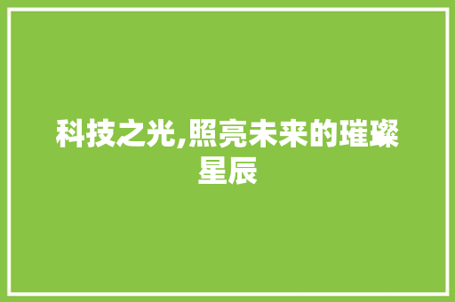 科技之光,照亮未来的璀璨星辰