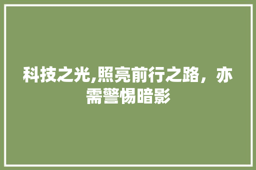 科技之光,照亮前行之路，亦需警惕暗影