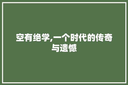 空有绝学,一个时代的传奇与遗憾 综述范文