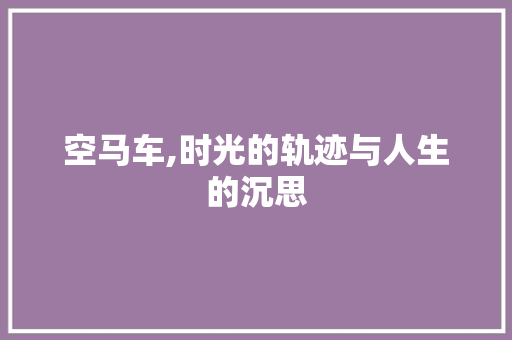 空马车,时光的轨迹与人生的沉思