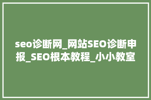 seo诊断网_网站SEO诊断申报_SEO根本教程_小小教室