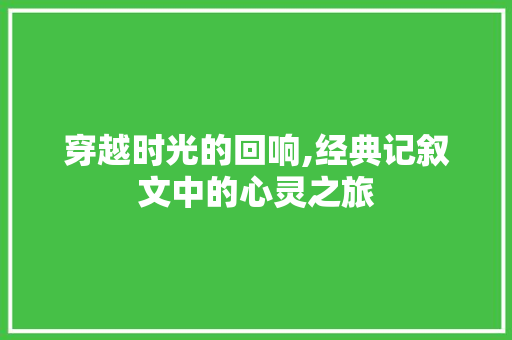 穿越时光的回响,经典记叙文中的心灵之旅