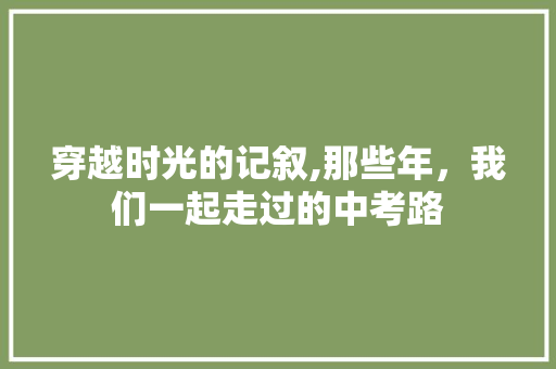 穿越时光的记叙,那些年，我们一起走过的中考路