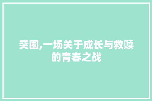 突围,一场关于成长与救赎的青春之战