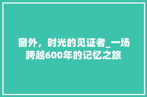 窗外，时光的见证者_一场跨越600年的记忆之旅