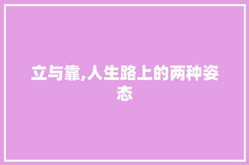 立与靠,人生路上的两种姿态 学术范文