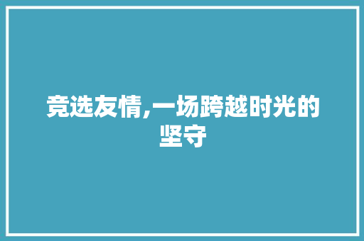 竞选友情,一场跨越时光的坚守