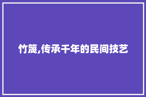 竹篾,传承千年的民间技艺