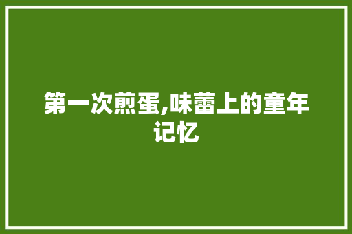 第一次煎蛋,味蕾上的童年记忆