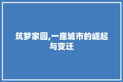 筑梦家园,一座城市的崛起与变迁