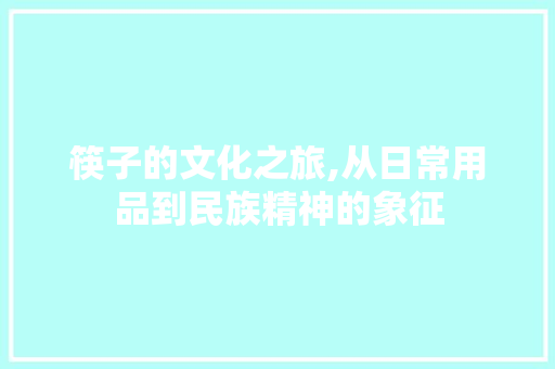 筷子的文化之旅,从日常用品到民族精神的象征