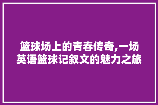 篮球场上的青春传奇,一场英语篮球记叙文的魅力之旅