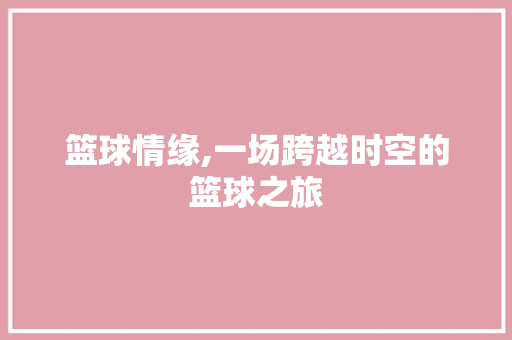 篮球情缘,一场跨越时空的篮球之旅