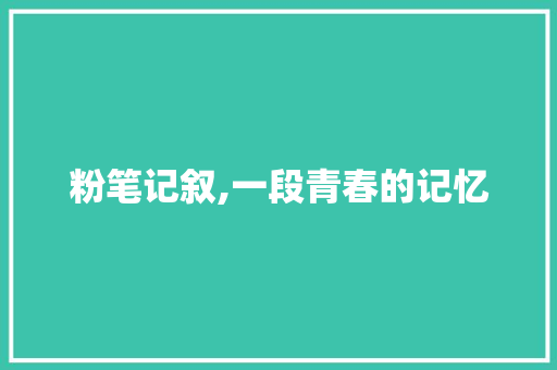 粉笔记叙,一段青春的记忆